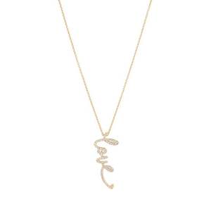 Pave Love Necklace Gold