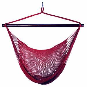 Hanging Caribbean Rope Chair Burgundy
