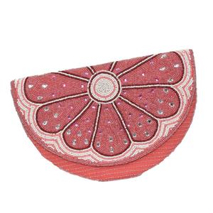 Pink Lady Beaded Clutch