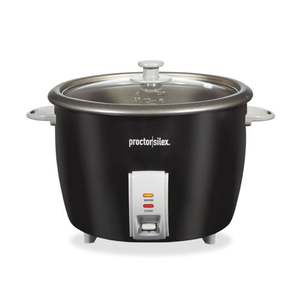 30 Cup Rice Maker w/ Glass Lid Black